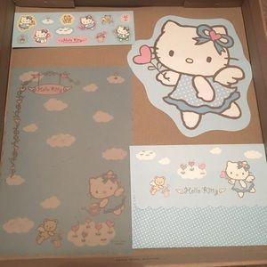 Unique Hello Kitty Angel Stationary Sanrio Set light blue dreamy angelic fairy
